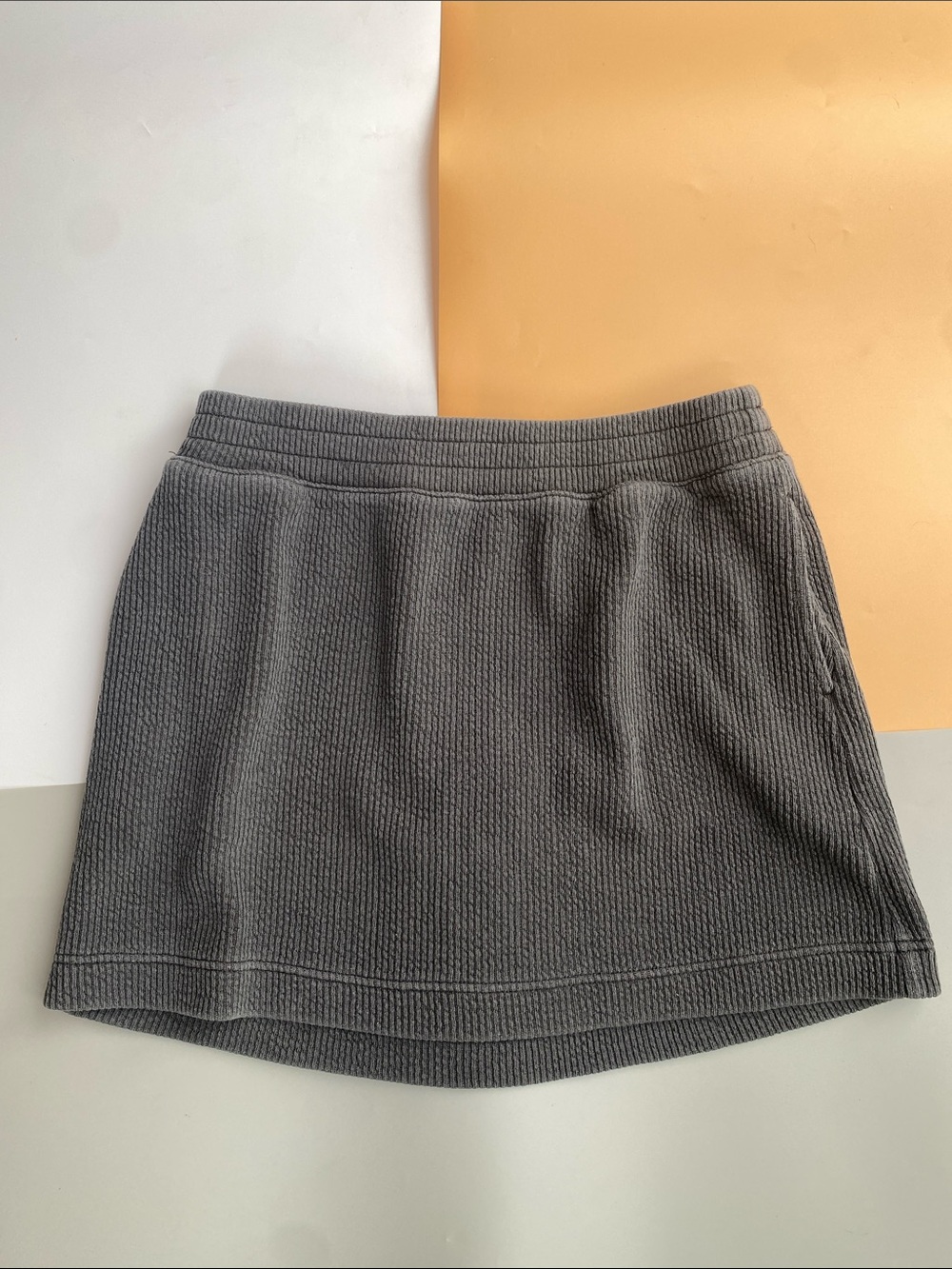 aerie Gray Ribbed Knit Mini Skirt